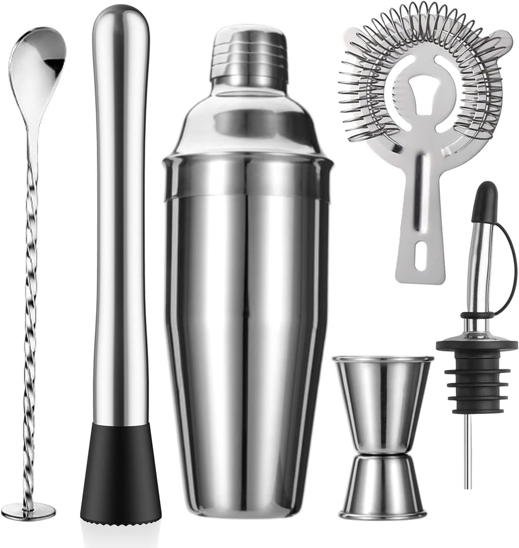 ZPUFAW 6-Piece Cocktail Shaker Set, Bartender Kit, Drink Shaker, Bar Set