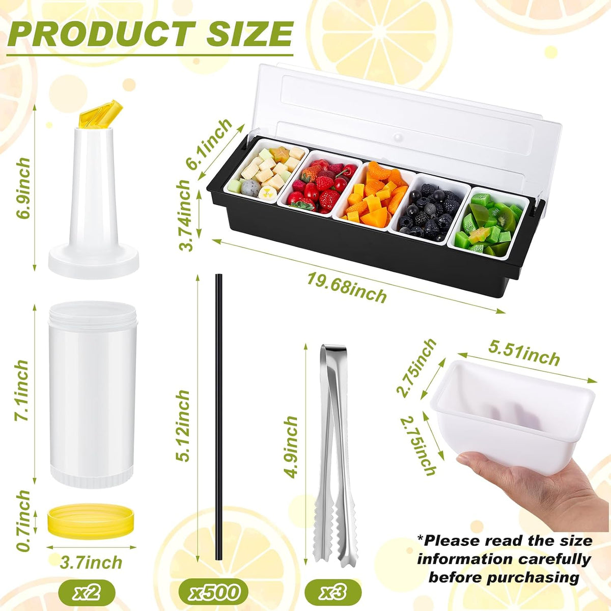 Mifoci 23 Pcs Bartender Supplies Kit Garnish Tray for Bartenders with Bar Caddy 3 Tier Salt Rimmer 13 Pcs Cocktail Shaker Set and Bar Accessory for Christmas Bartender Gifts Beginners(5 Compartments)