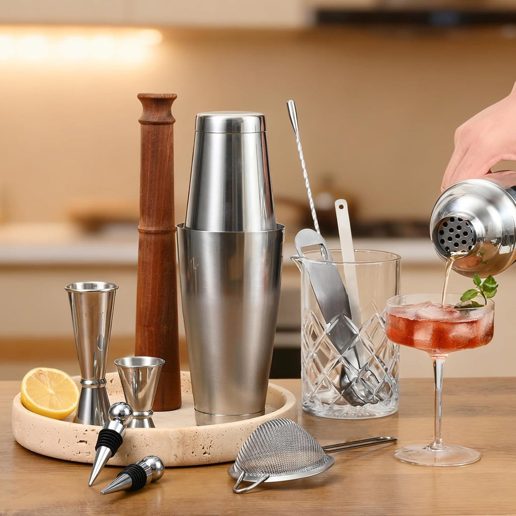 Etens 33-Piece Pro Bartender Kit, Bar Tools Cocktail Shaker Set for Bartending, Stainless Steel Mixology Barware