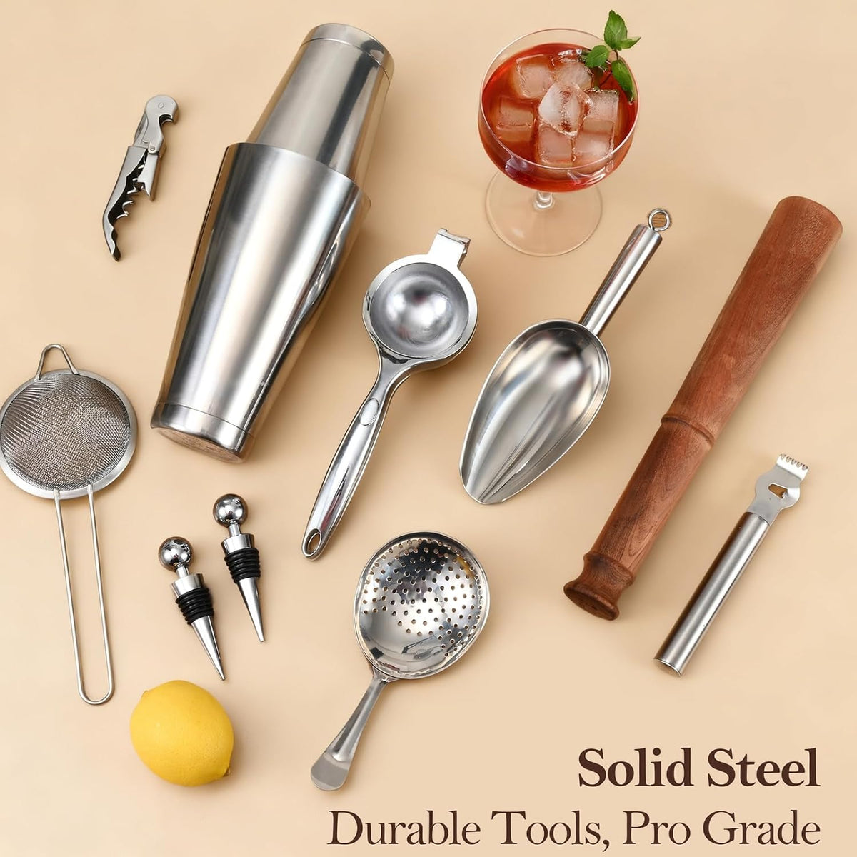 Etens 33-Piece Pro Bartender Kit, Bar Tools Cocktail Shaker Set for Bartending, Stainless Steel Mixology Barware