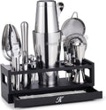 Kitessensu 25-PC Professional Bartender Kit, Bar Tool with Drawer Stand